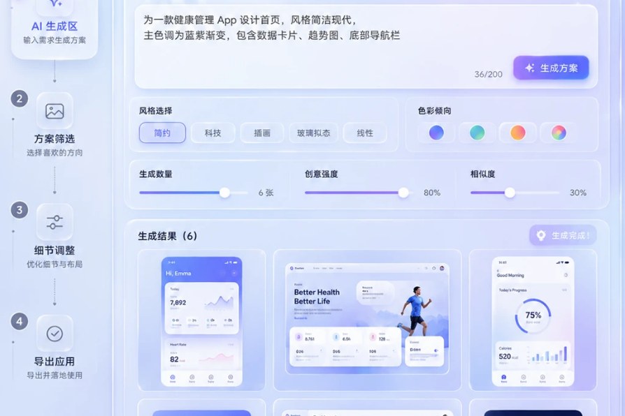 AI 生成工作区：输入需求，批量生成方案